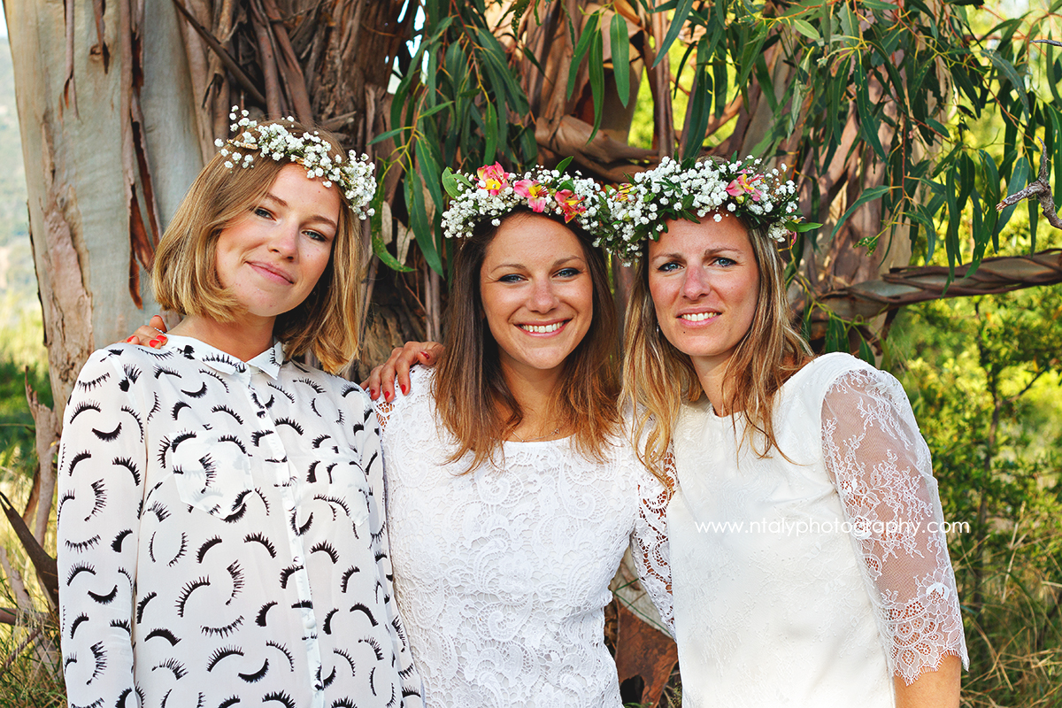 3 soeurs couronnes de fleurs campagne evjf